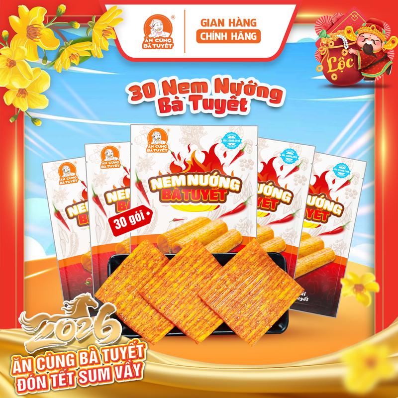   Tặng 1 chân gà  Combo 30 Nem Nướng Phên Bà Tuyết - Ăn cùng bà Tuyết M77 