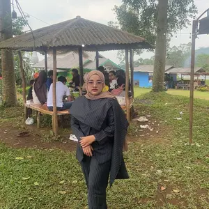 PO40 FADFAD Setelan wanita motif bergaris dengan atasan jubah lengan panjang + celana flare panjang