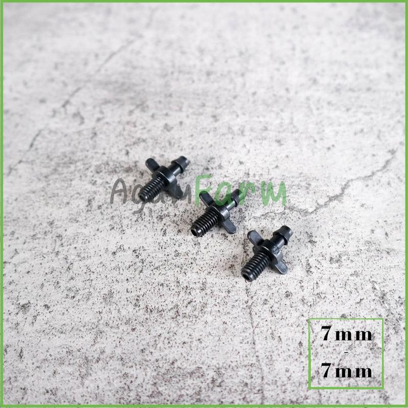 Nepel Ulir 7mm ke selang 7mm | Pembagi air hidroponik 2