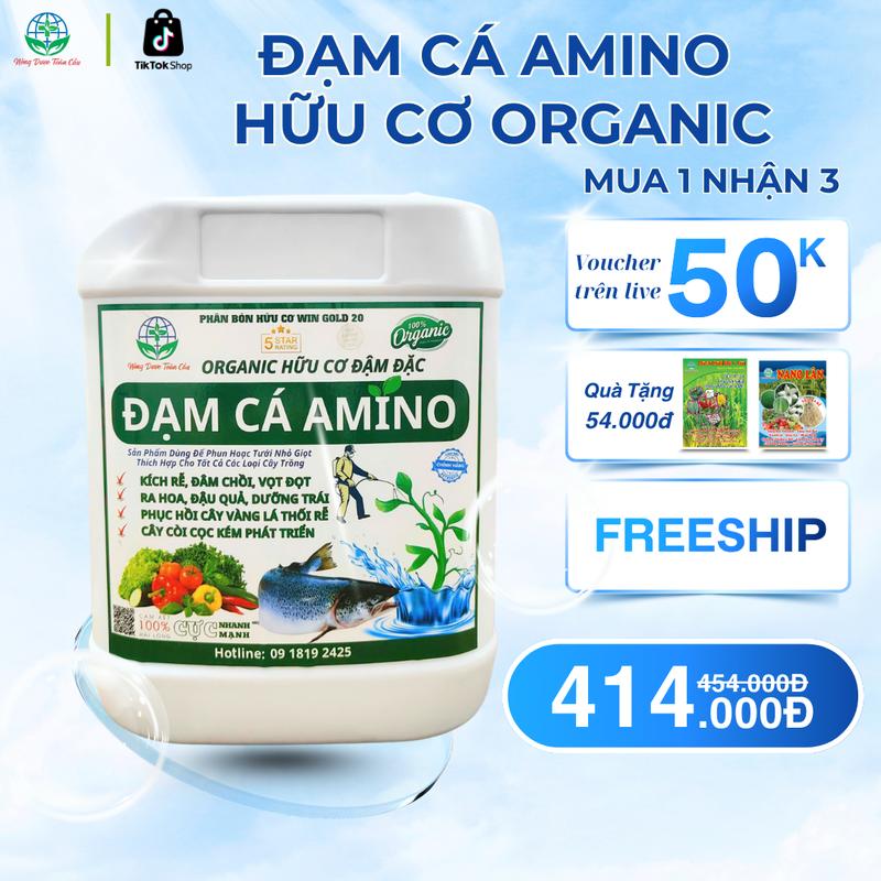 Đạm Cá Hữu Cơ Amino Giúp Cây Bật Mầm, Xanh Lá, Bung Cành, Đẻ Nhánh Mạnh, Nuôi Trái (Can 5 Lít) cô đặc bảo hành của nhà sản xuất ngoài trời meocham cay phân bón phân  bón thuốc phân  bón kích tinh npk kíchrễ p hâ canxi
