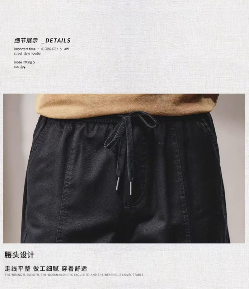 Product Introduction of Men's ankle binding cargo pants Men's retro outdoor paratrooper pants Men's American loose casual pants Men's trendy brand fashionable cargo pants 12