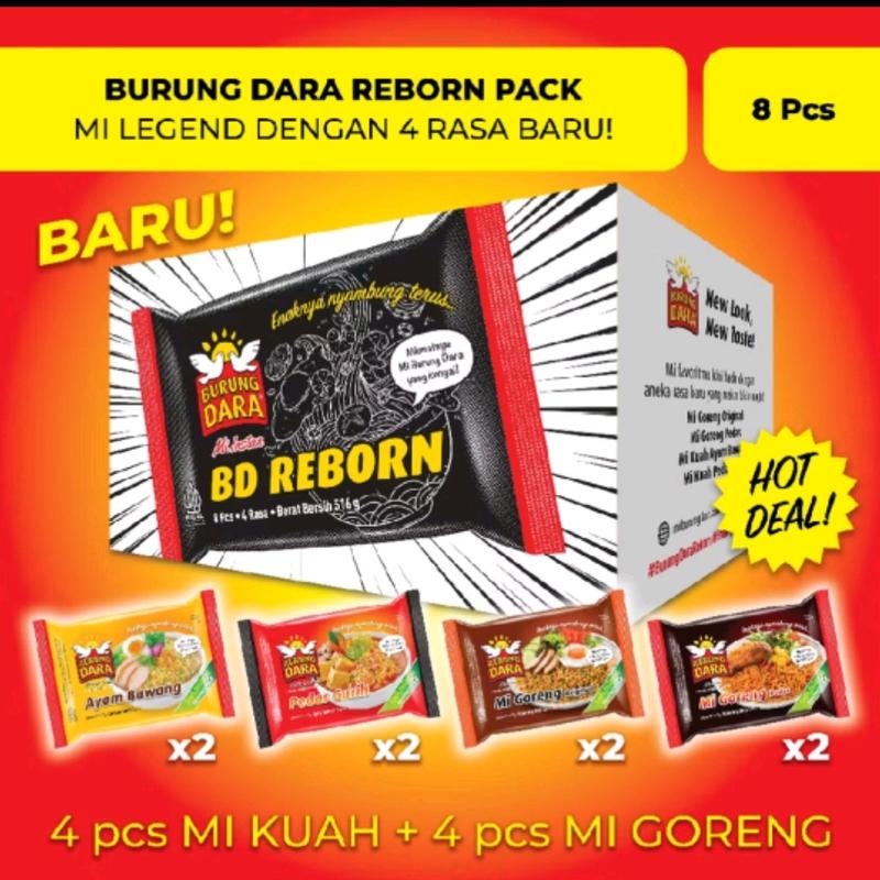 Mie Instan Burung Dara Reborn paket 8pc 4 rasa Noodles 0