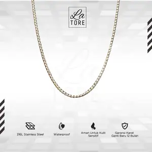 LA TORE - Ace Necklace Kalung Titanium Pria Wanita Anti Karat Terbaru Rantai Stainless