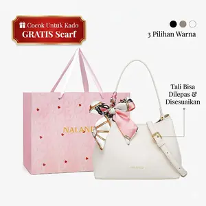 【Lova Bag】NALANDU Tas Selempang Wanita Premium Kulit (Gratis Scarf ) Bucket Shoulder Bag Elegan untuk Kerja & Kado