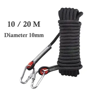 Tali Panjat Tebing 10mm 10M/20M Paracord Climbing Rope Camping Gunung Outdoor Gantungan Beban 12kN