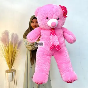 Boneka Syal Topi Teddy Bear Besar Premium 90 CM Isi Dakron Silikon Empuk Boneka Rasfur Halus