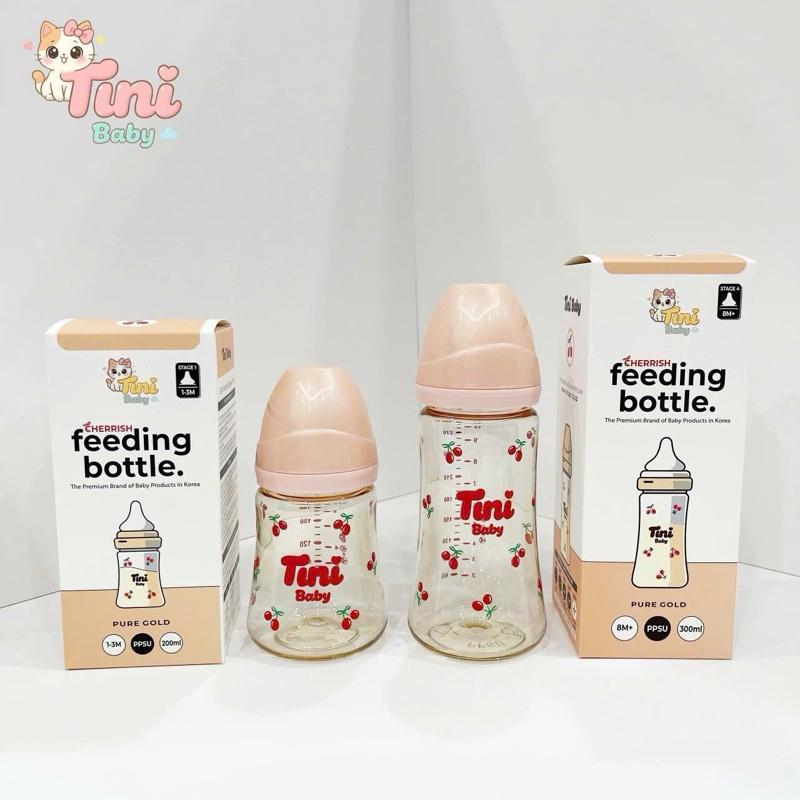Bình Sữa Tini Baby PPSU Cổ Rộng Mẫu Mới 200ml/300ml – Nhiều Phiên Bản Kèm Núm Ti Tiện Lợi