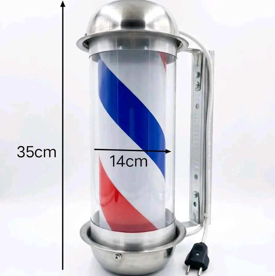 lampu barbershop barberpole T35 cm sudah bonus packing kayu
