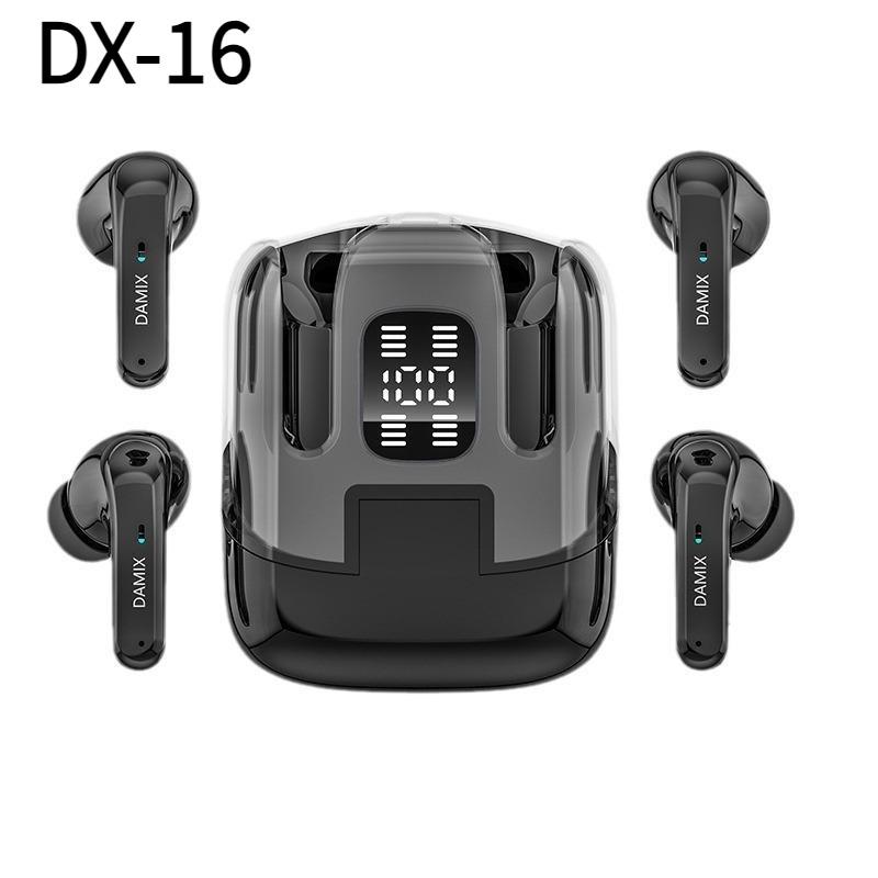 Tai nghe Bluetooth kép, DX-16, 2 cặp hoặc 4 cặp, Giảm tiếng ồn mới, Tai nghe 4 trong 1, Bluetooth 5.5, Tai nghe không dây, Chạy bằng pin 24 giờ, Thích hợp cho âm nhạc, chơi game và thể thao, Tai nghe âm Nhạc, Sử dụng kép cho Xiaomi, iPhone Nhét Tai Nghe