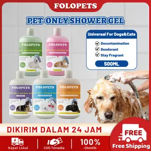 FOLOPETS Shampoo 2in1 Kucing & Anjing Anti Kutu Jamur Waterless 500ml Wangi Tahan 3 Hari Hypoallergenic No Paraben Gel Mandi Sampo 100% Original