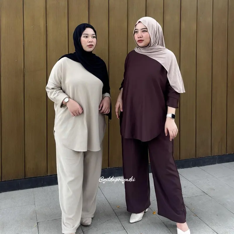 (Hanya Set Wanita) Nan x Gilda Priyadi - Setelan Aurell Batwing Oversize Looks//Setelan Wanita Muslimah 3