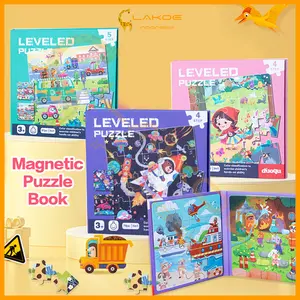 LAKOE Buku Puzzle Magnet 3 in 1 Leveled Puzzle 5 Step/Mainan edukasi Booklet Magnetic Puzzle