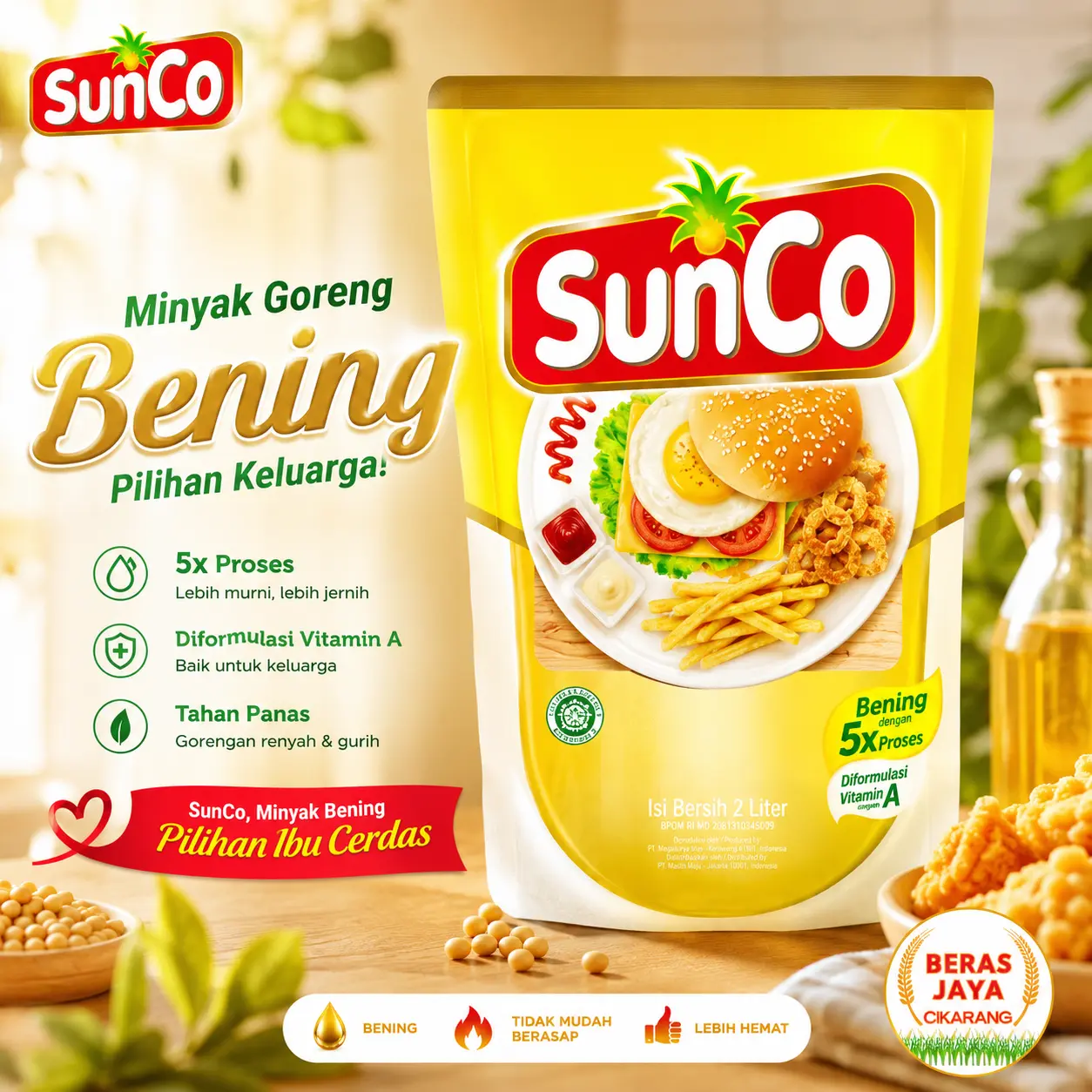 SunCo JABO - JABAR Minyak Goreng 2 Liter Berkualitas BPOM 123455667 Free Ongkir untuk Segala Jenis Masakan