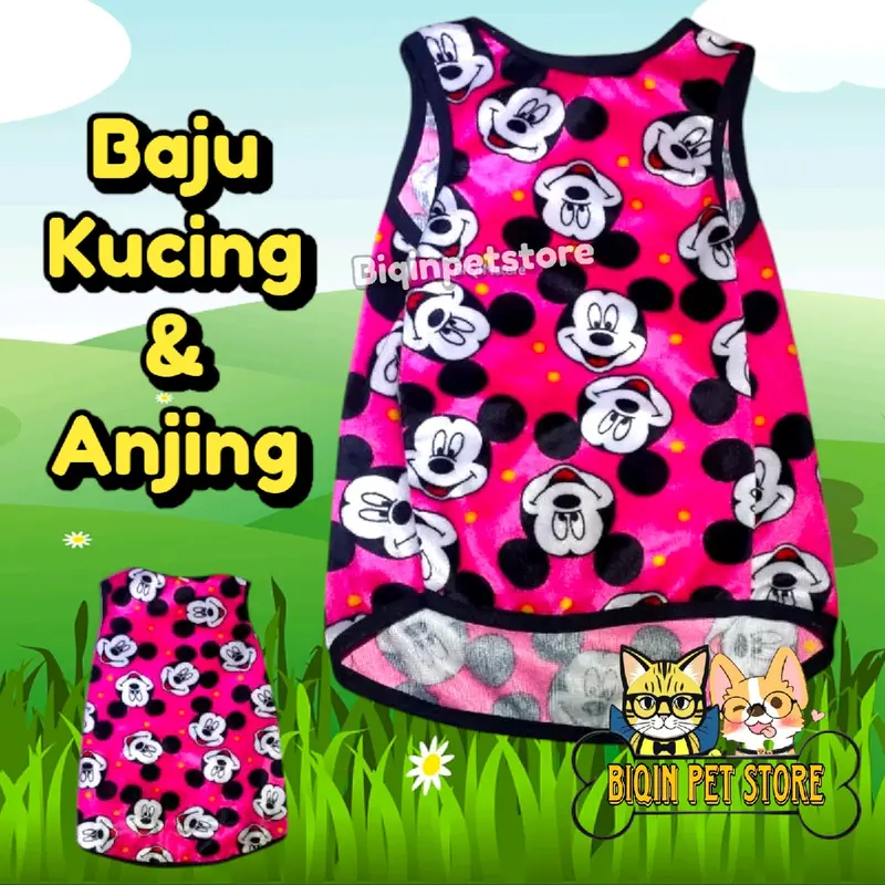 Baju kucing anjing kecil motif Mickey Mouse 0