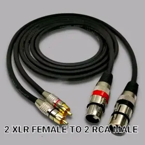 Kabel Audio Jack 2 Xlr Female To 2 rca Male/Kabel Mixer/Kabel Power Gold Speaker