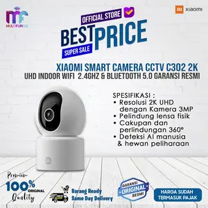 Xiaomi Smart Camera CCTV C302 (Pengganti C300) 2K UHD Indoor WiFi  2.4GHz & Bluetooth 5.0