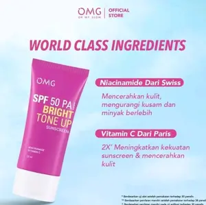 OMG Sunscreen SPF 50 PA+ dengan Niacinamide dan Vitamin C
