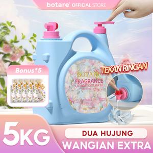 【5KG+20g*5】Botare Taman Ajaib Cair Cuci Pakaian Bayi Ramah – Tempayan Besar Dual Nozzle, Lembut untuk Kulit Anak（Hadiah percuma khas: 5 paket detergen pakaian dalam (20g setiap satu)