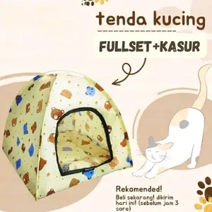 fullset tenda kucing lipat anabul free kasur jumbo 45x45x50cm