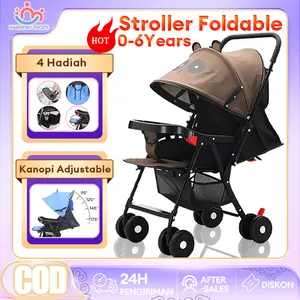 【COD】Lipat Magic Stroller Baby 2 Way Kereta Dorong Baby Travelling Bermotif Seat Belt Kode Unisex Cocok untuk anak usia 1-6 tahun dorongan bayi roda 4