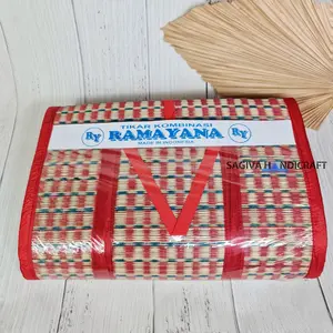 Tikar Lipat Piknik Tenun Mendong Tebal Kualitas Super Pasung 2.5X2 Camping Outdoor Bahan Tanaman Mendong Daun Tradisional