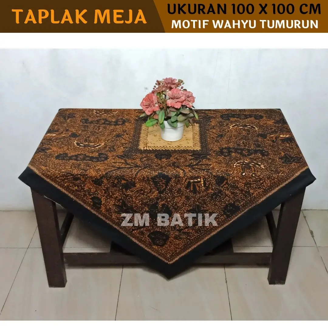 Taplak Meja Tamu Taplak Meja Guru Taplak Meja Batik Segi Empat Taplak Meja Batik Bahan Katun  Motif WAHYU TUMURUN Linen