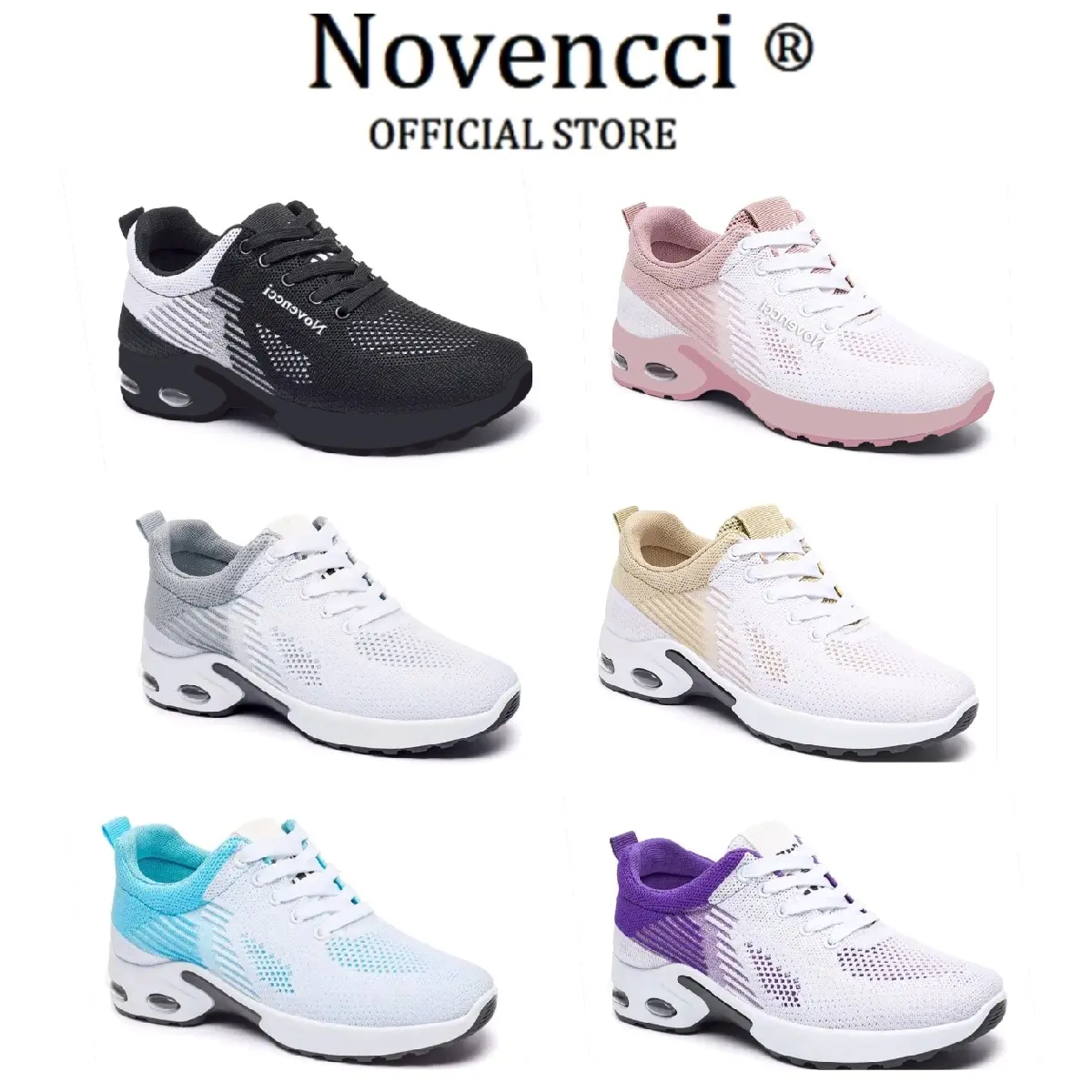Novencci Women Sneakers Sport Shoes Casual Trainers Kasut Perempuan Kasual (Ready Stock)
