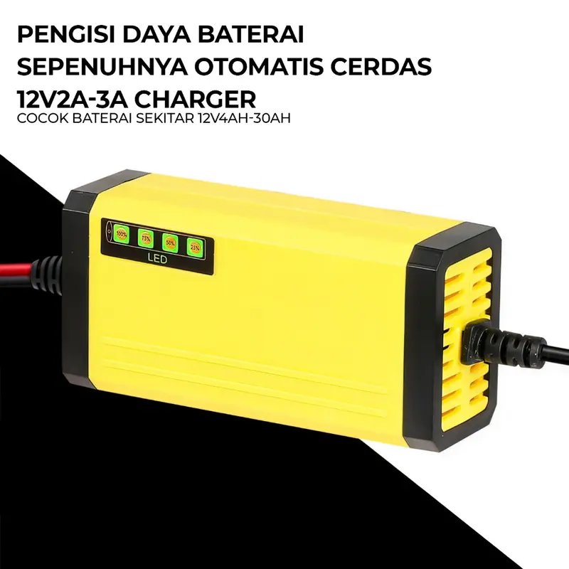 Pengisi Daya Aki 12V 6A Pulse Repair Pengisi Daya Aki Mobil Motor Otomatis Cerdas dengan Layar LCD 4