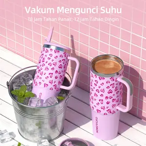 CUCULEMON Tumbler Termos  Dinding Ganda Vakum 1200ML BPA Free Stainless Steel 12 jam panasdingin Botol Minum Kantor &Perjalanan