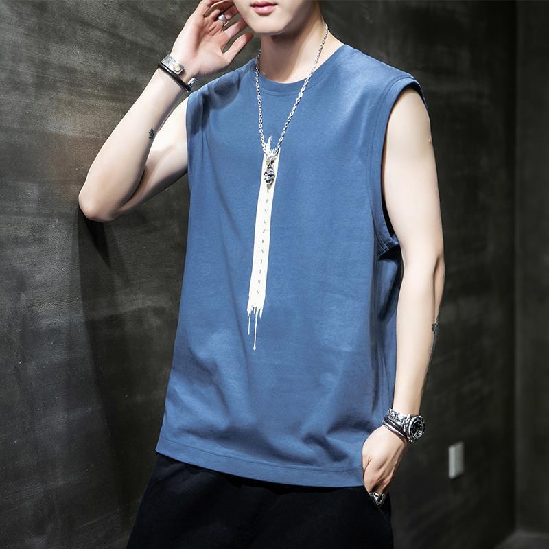 Vest Men's Street Wear Loose Summer Sports Wear Waistcoat Plus Size Sleeveless T-Shirt 1