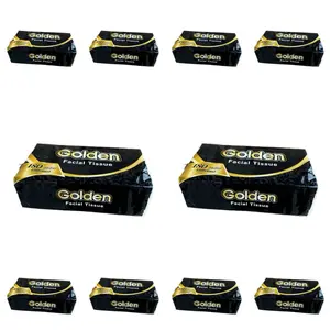 Tisu Wajah Golden 180 Helai Paket 10 Pcs - Serat Alami - Pembersih