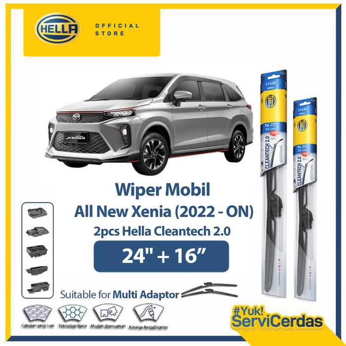 Gambar Wiper Mobil DAIHATSU All New Xenia 2022 24" + 16" (2pcs) - HELLA Cleantech 2.0 dari Hella Indonesia Official Store Kota Administrasi Jakarta Pusat Tokopedia