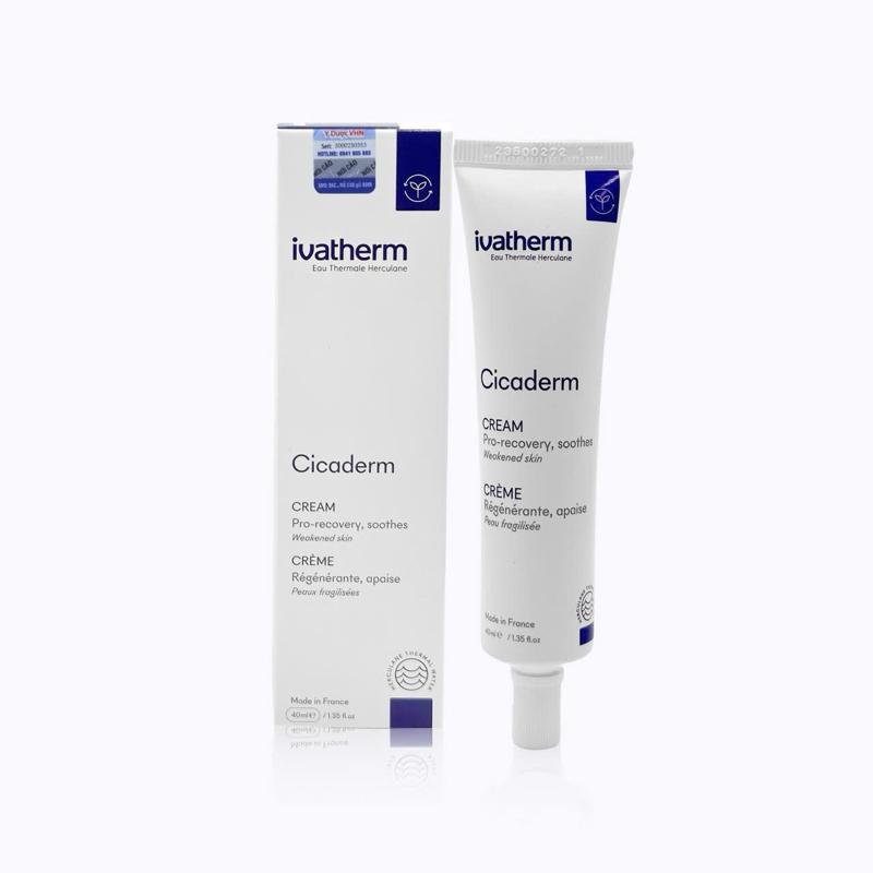 Kem ivatherm Cicaderm cream giúp tái tạo phục hồi ngăn ngừa sẹo làm dịu da