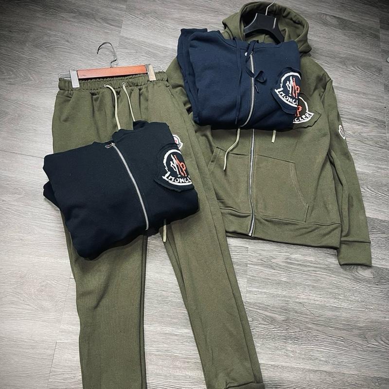    Có CHÍP  Bộ Nỉ Chân Cua vá hình thêu khoá kim loại khắc chất dày nặng set đồ nam đẹp quần dài 