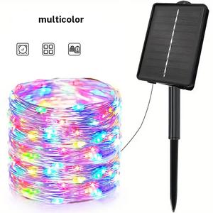 Guirnalda solar LED, 1 Pieza de Guirnalda RGB, Luz de hadas solar impermeable, Luz ambiental de paisaje para decoración de festivales al aire libre en jardín, patio, patio trasero, fiesta, luces LED para dormitorio