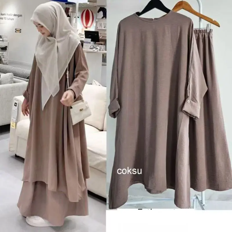 Fatiya Set Abaya Crinkle Airflow premium 0