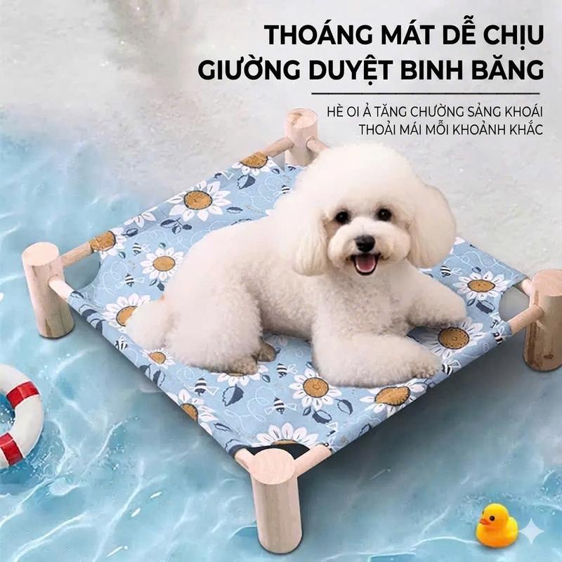 Giường Gỗ Cho Chó Mèo – Giường Ngủ Thú Cưng Gỗ Tự Nhiên