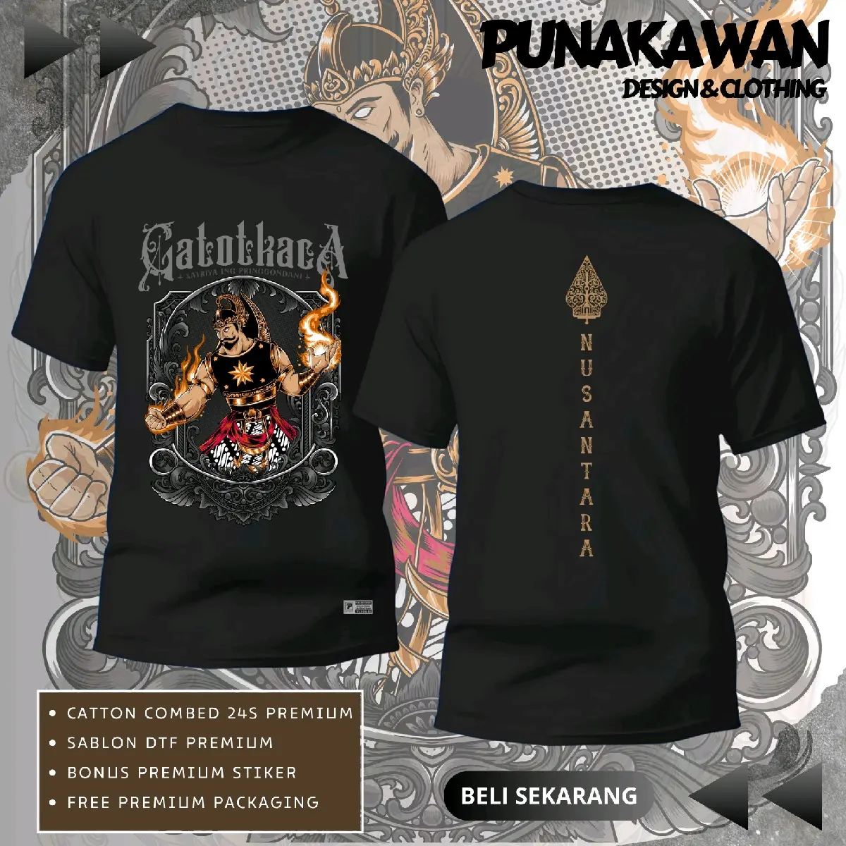 KAOS BRAND PREMIUM ( Gatotkaca Si Satria Pringgodani )
