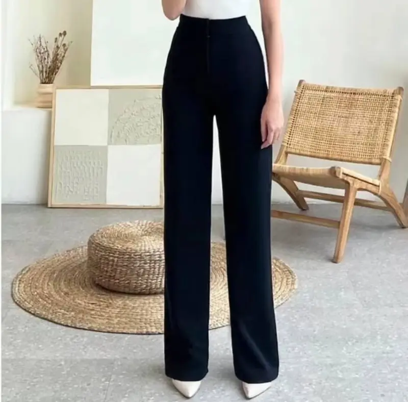 Tissa - Cozie Pants Highwaist Cullote Pants - Rib Knit Premium Pants - Celana Kulot Wanita - Petite Friendly - Celana Anti Kusut 338 cozie knit 1
