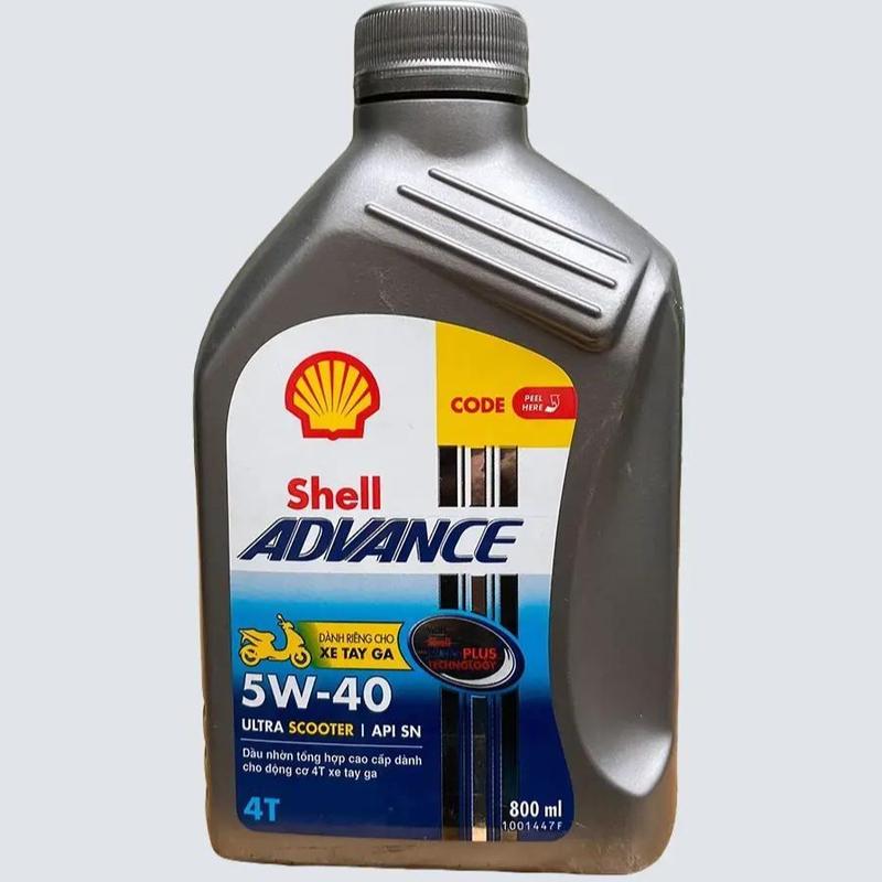 Nhớt Shell Advance Ultra Scooter 5W40 nhớt tổng hợp cho xe tay ga 0.8L (940009)
