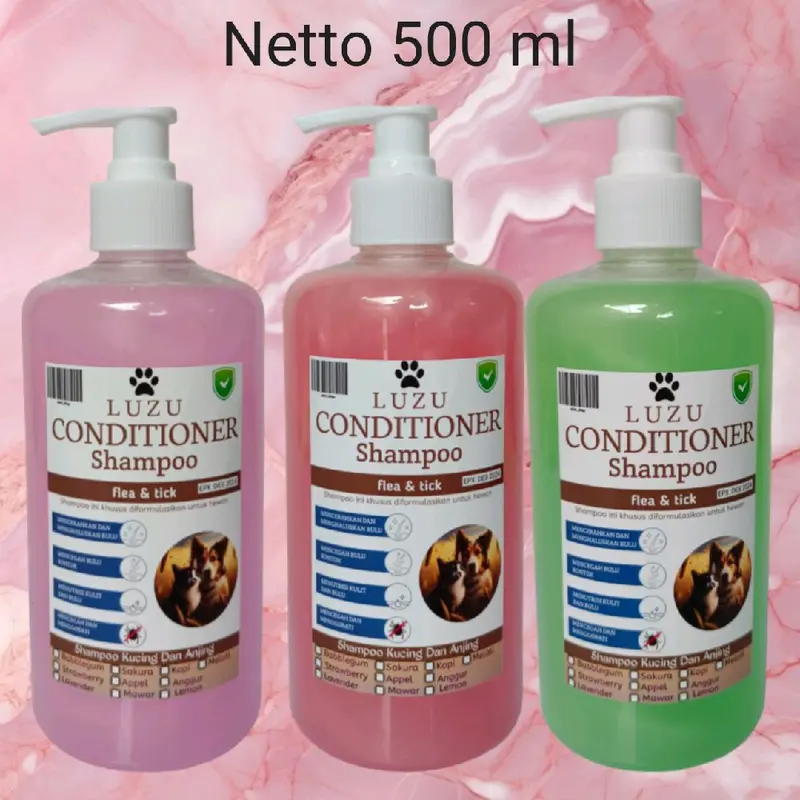LUZU CONDITIONER PET SHAMPOO MELEBATKAN MENUTRISI MELEMBUTKAN BULU 500ML shampo kucing cairan anjing & kucing shampo & kondisioner 3