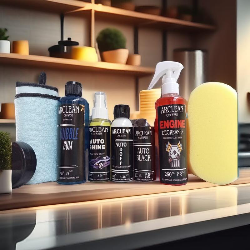 Product Introduction of PAKET 6 BOTOL SABUN CUCI KENDARAAN TERLENGKAP BY ARCLEAN CAR WASH Pembersih Penghilang Pengkilap Body Ban Mesin Microfiber 49