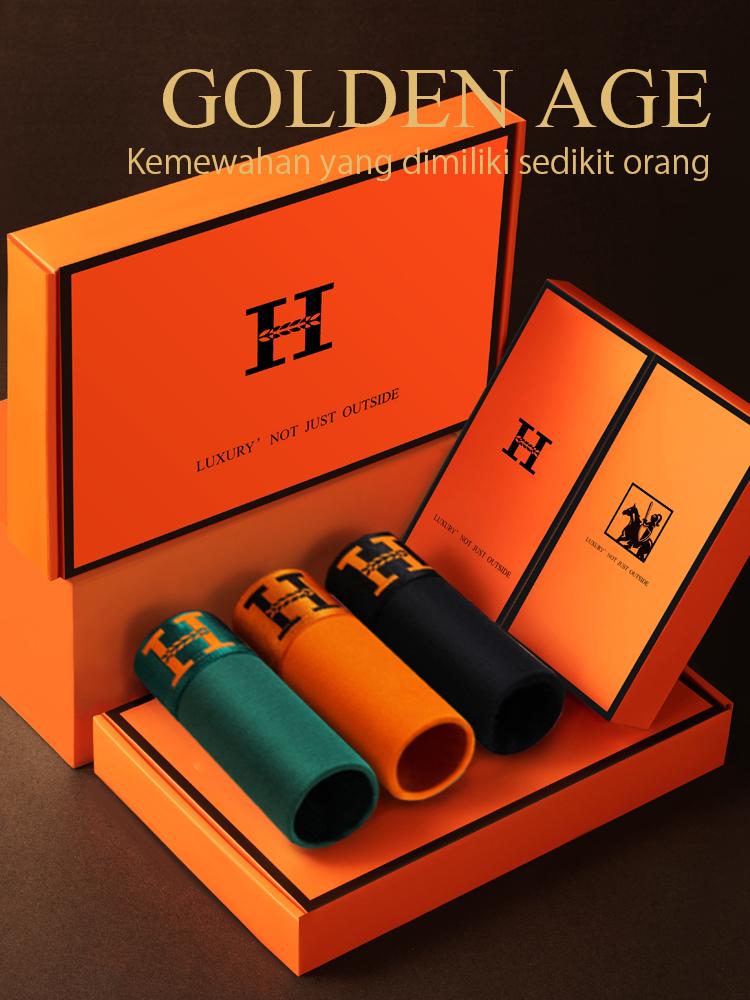 Product Introduction of [HEPNIES ISI 3PCS kemasan kotak kardus exclusive] celana boxer pria mewah berbahan sutra, trendi, menyerap keringat, dan sejuk, boxer pria berkualitas tinggi gaya Korea 4