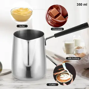 DROHOEY Gelas Jug Melted Butter Coffee Pot Stainless Steel Long Handle - S07