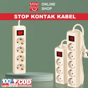 Stop Kontak 2/3/4/5 Lubang Kabel 1.5/3/5 Meter Colokan Kabel Listrik