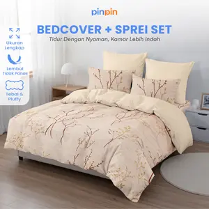 Bed Cover Set Sprei Helia Mix Coksu Microfiber Premium Ukuran Lengkap 180x200/160x200/120x200 - Pinpin Bedcover