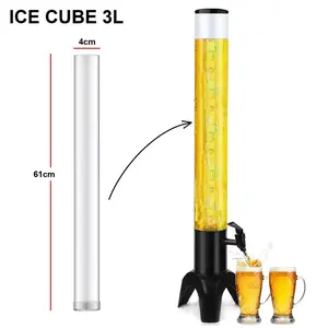 ice cube 1,5l 3l for bottle tower dispenser ice cube tabung pendingin untuk bottle tower dispenser wadah es batu sebagai pendingin minuman di botol tower