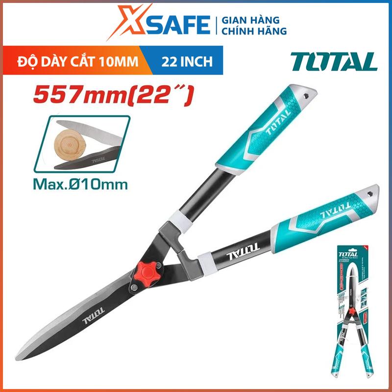 Kéo cắt tỉa hàng rào Total, kéo cắt cỏ lưỡi thẳng dài, cây kiểng, cắt cành cao, xén tán,thép carbon sắc bén