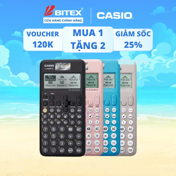 Siêu phẩm Máy tính Casio Fx-880BTG đa dạng sắc màu được mang vào phòng thi