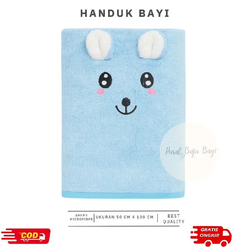 Handuk Bayi Lembut Microfiber / Handuk Anak Premium Berkarakter 50x100cm 6